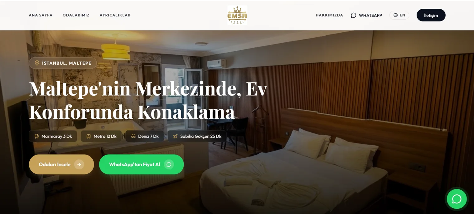 Emsa Otel projesinden ekran görüntüsü